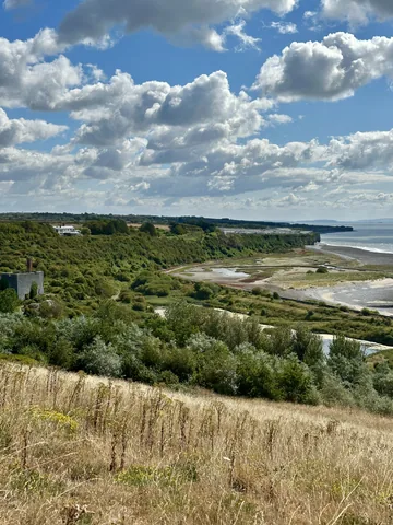 View from the grassy mound towards the coast at Aberthaw.