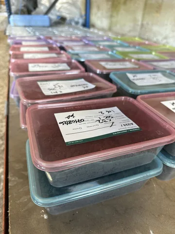A series of labelled sample containers prepared for analysis.